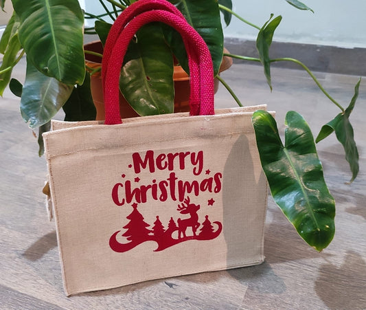 Sleigh Jute Gift Bag