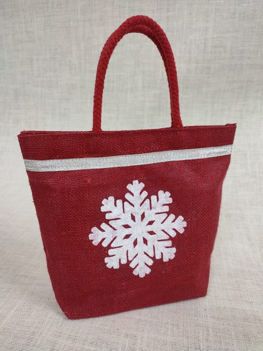 Snowflake Jute Gift Bag
