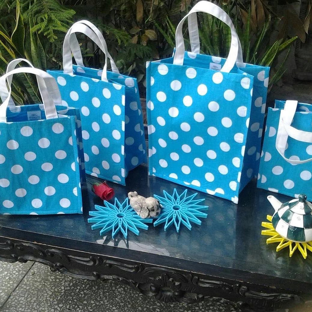 Baby Blue Polka Dots Gift Bag