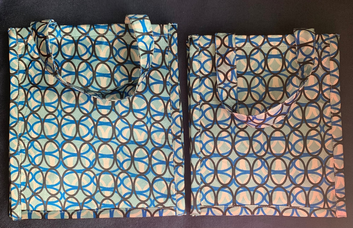 Blue Satin Fabric Gift Bags